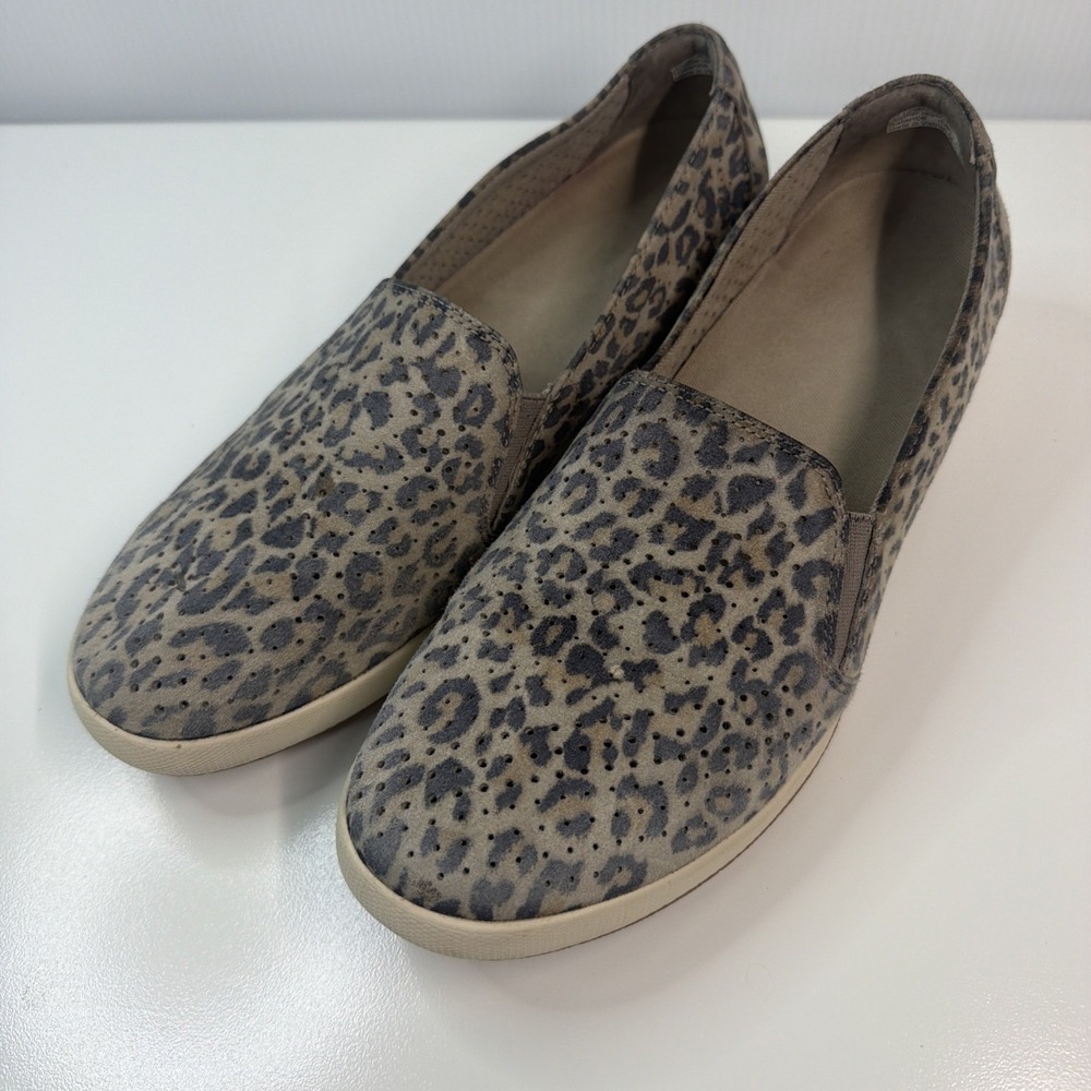 Dansko Odina Women's Size 42 Brown Blk Leopard Print Suede Slip On Comfort Shoes